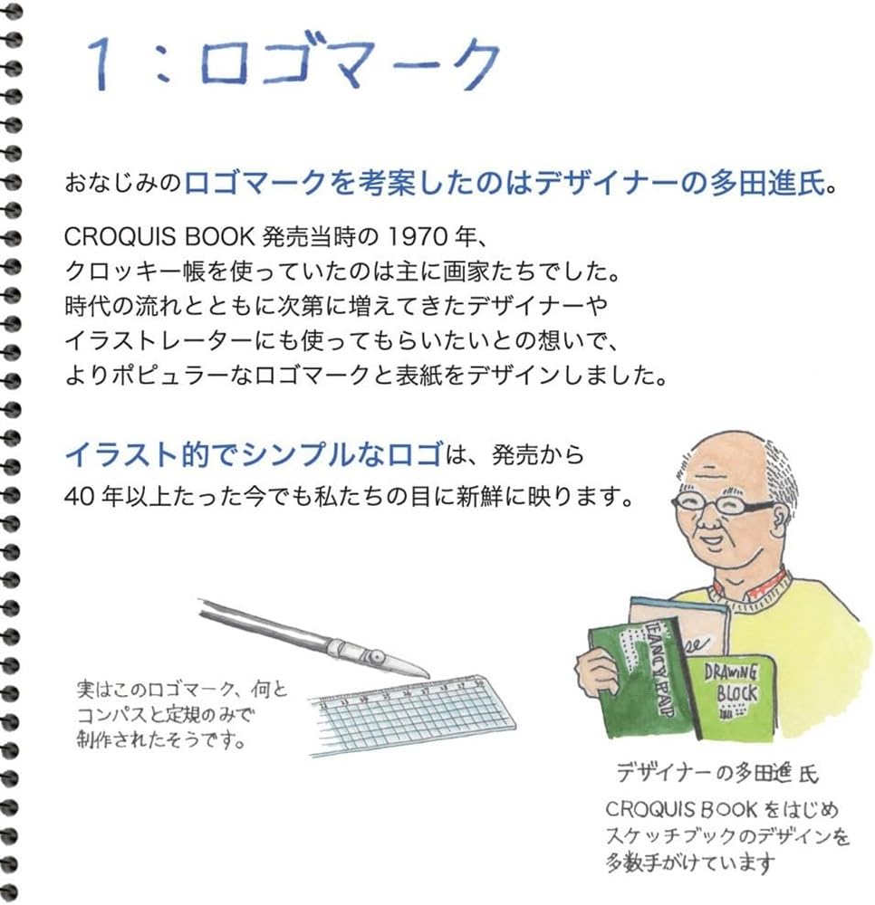 Maruman Croquis Premium Quality Drawing Pad, 6.93" x 6.10", Cream Acid-Free Drawing Paper, Durable Spiral Binding, Classic Cardboard Cover, Portable Artist Sketchbook, Made in Japan - Image 3