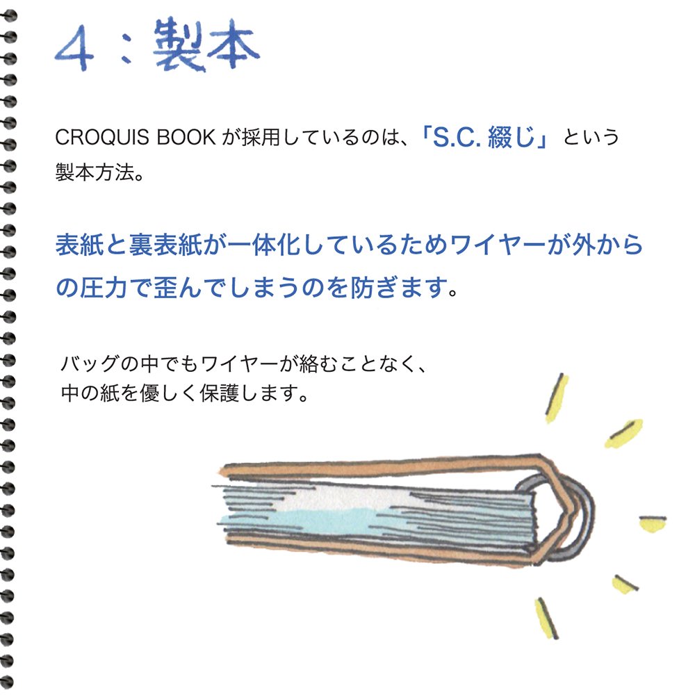 Maruman Croquis Premium Quality Drawing Pad, Large, 14.25" x 10.91", Acid-Free Drawing Paper, Durable TSK Thread Binding, Classic Cardboard Cover, Portable Artist Sketchbook, Blue, Made in Japan - Image 6