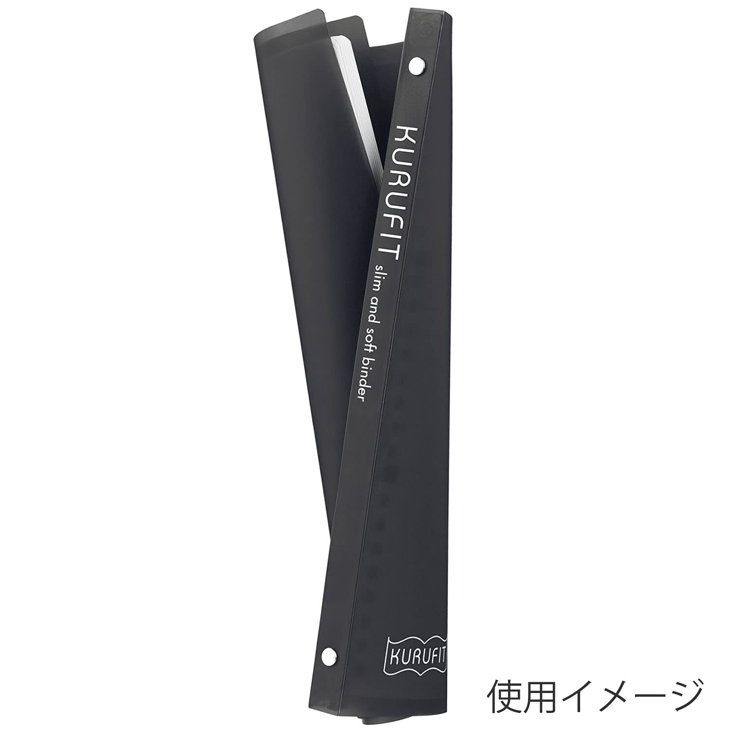 Maruman KURUFIT 26‑Ring Binder with Colorful Flexible Translucent Cover, B5 Size, 7.17" x 10.12", Holds up to 60 Pages / 120 Sheets, Black, Made in Japan - Image 3