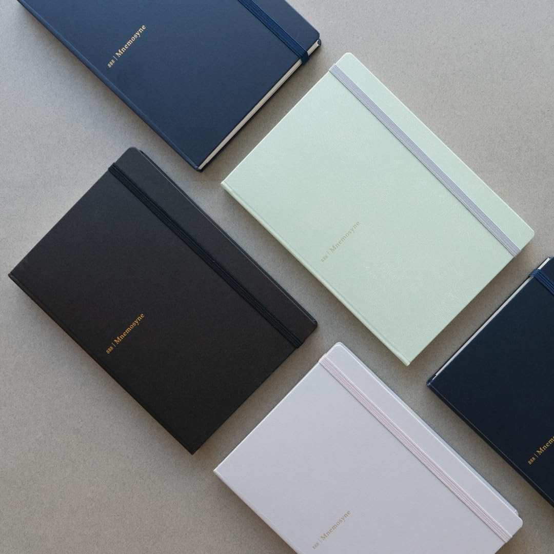 Maruman Mnemosyne Dot Grid Journal- A5, 8.5" x 6.02", 120 Sheets / 240 Pages, 5mm Doted Notebook, Book-bound With Premium Black Hardcover, Includes Bookmark & Elastic Closure, Made in Japan - Image 13