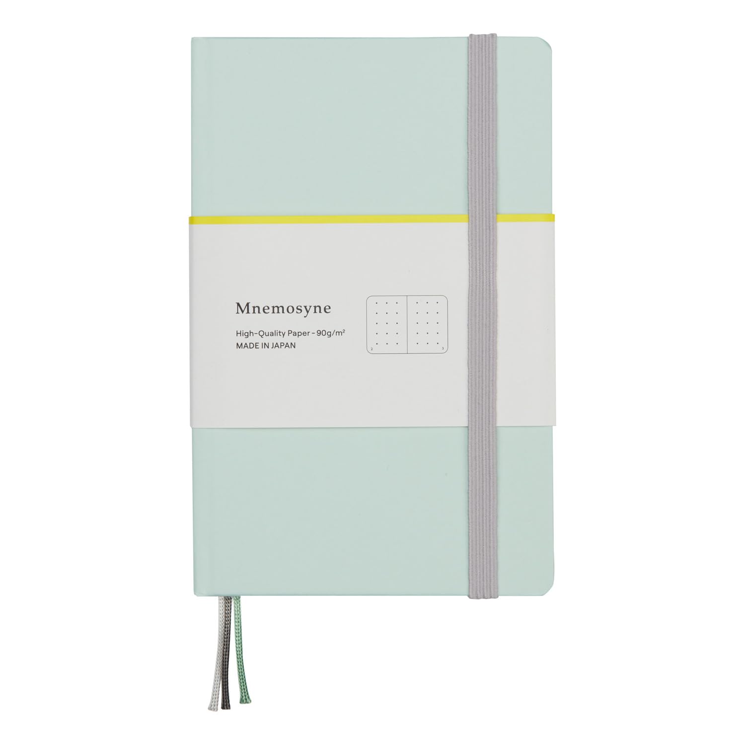 Maruman Mnemosyne Dot Grid Journal- A6, 5.71" x 3.74", 80 Sheets / 160 Pages, 5mm Doted Notebook, Book-bound With Premium Mint Green Hardcover, Includes Bookmark & Elastic Closure, Made in Japan - Image 4