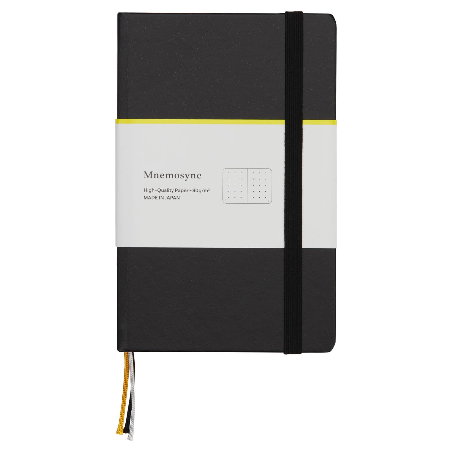 Maruman Mnemosyne Dot Grid Journal- A6, 5.71" x 3.74", 80 Sheets / 160 Pages, 5mm Doted Notebook, Book-bound With Premium Black Hardcover, Includes Bookmark & Elastic Closure, Made in Japan - Image 4