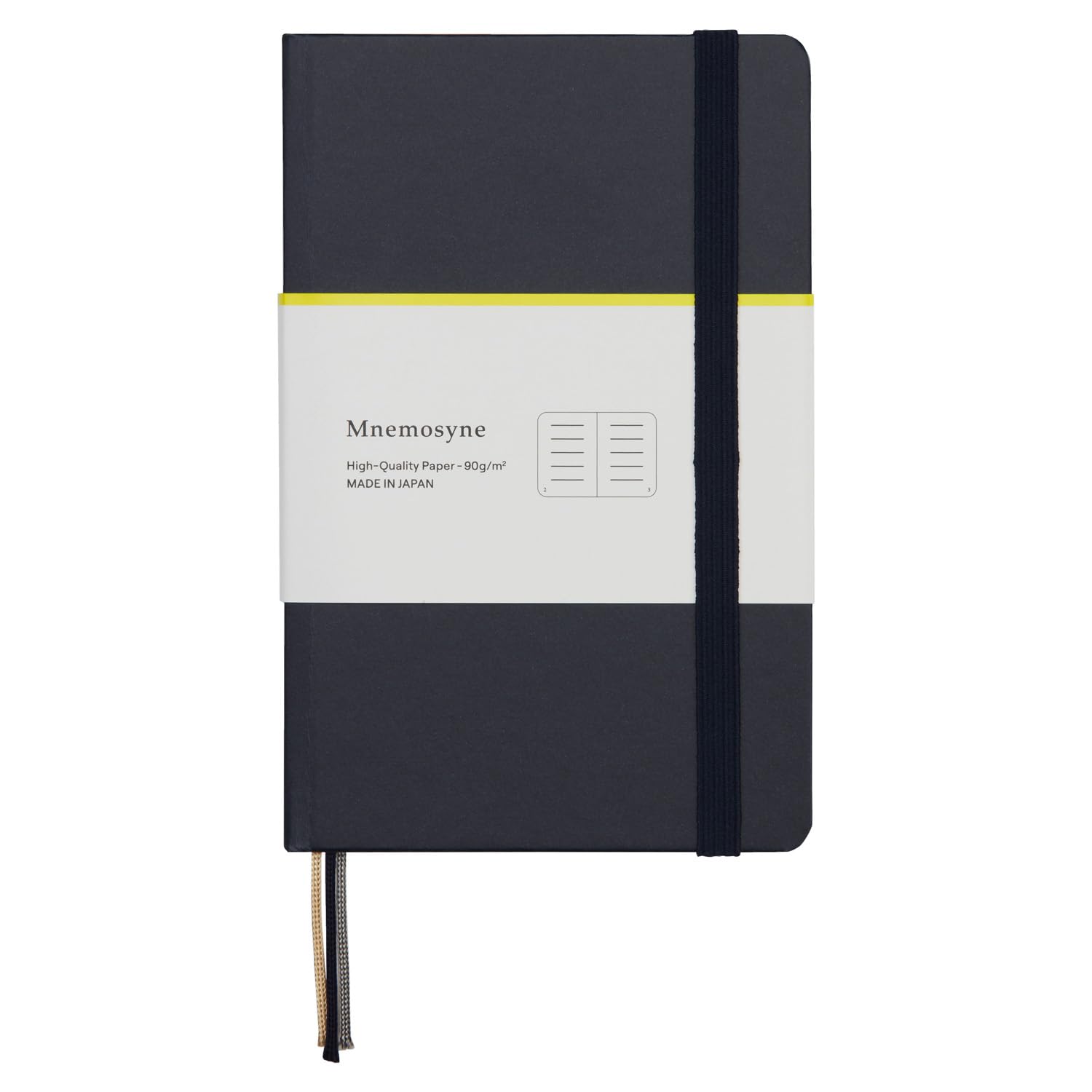 Maruman Mnemosyne Lined Journal- A6, 5.71" x 3.74", 80 Sheets / 160 Pages, 6.5mm Narrow Ruled Notebook, Book-bound With Premium Navy Hardcover, Includes Bookmark & Elastic Closure, Made in Japan - Image 4