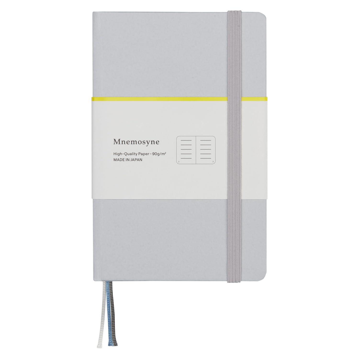 Maruman Mnemosyne Lined Journal- A6, 5.71" x 3.74", 80 Sheets / 160 Pages, 6.5mm Narrow Ruled Notebook, Book-bound With Premium Light Gray Hardcover, Includes Bookmark & Elastic Closure, Made in Japan - Image 5