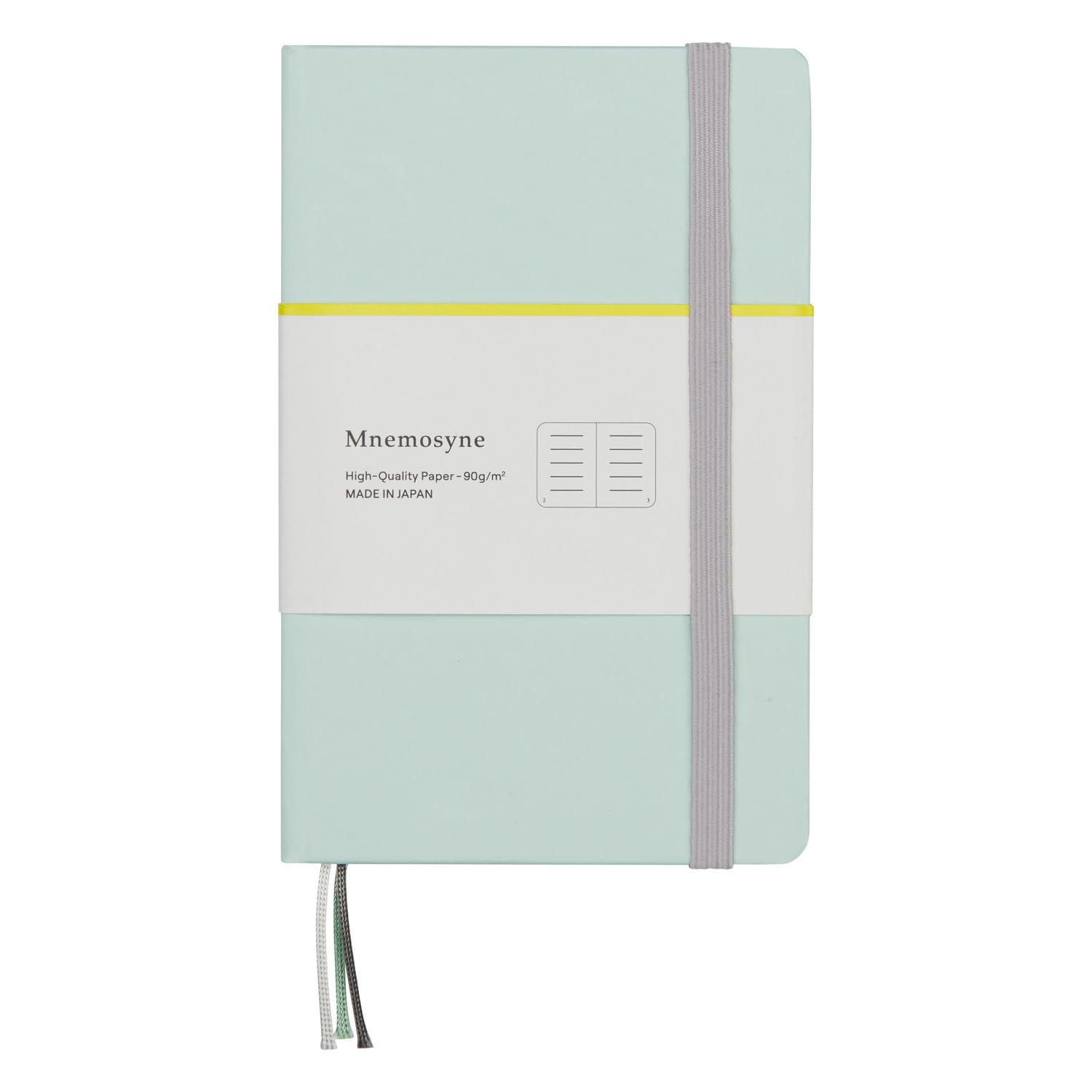 Maruman Mnemosyne Lined Journal- A6, 5.71" x 3.74", 80 Sheets / 160 Pages, 6.5mm Narrow Ruled Notebook, Book-bound With Premium Mint Green Hardcover, Includes Bookmark & Elastic Closure, Made in Japan - Image 4