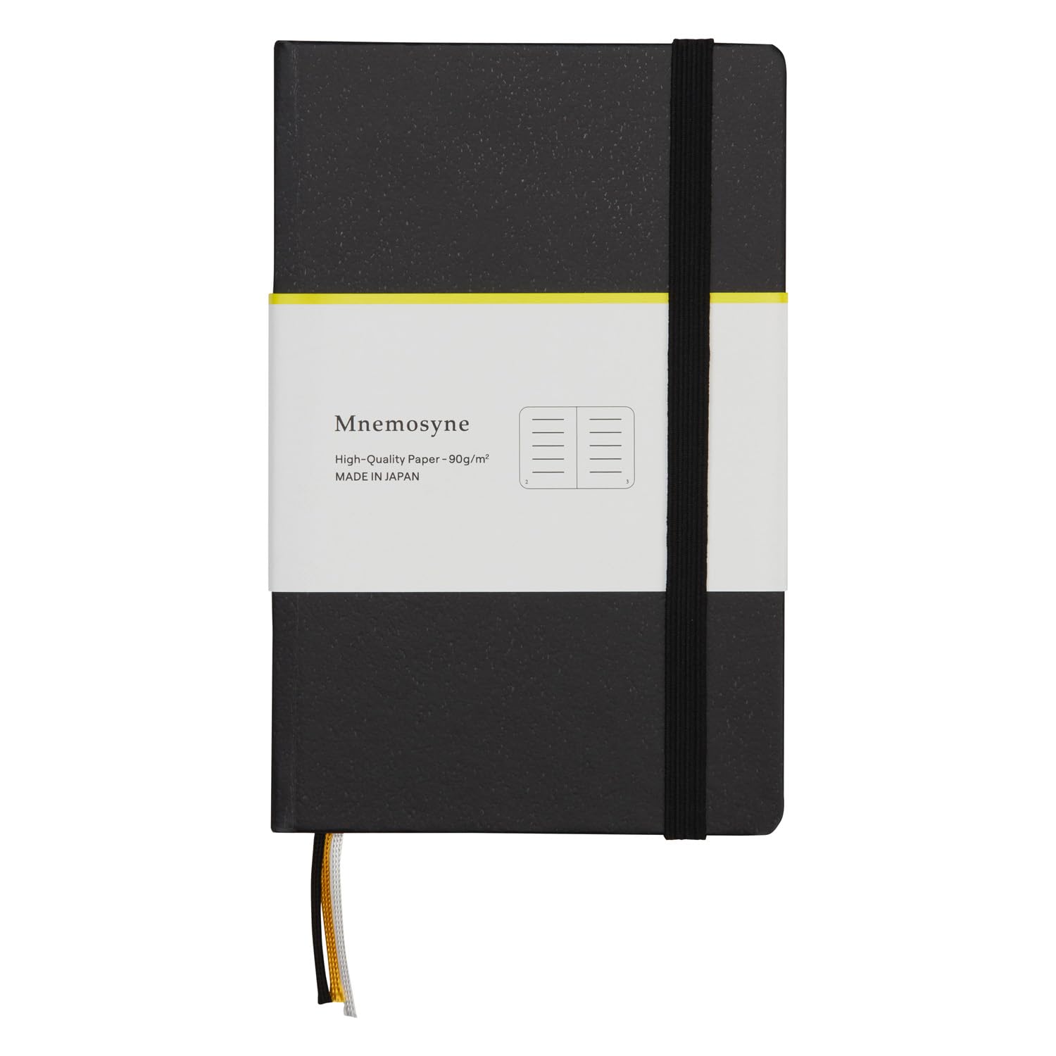 Maruman Mnemosyne Lined Journal- A6, 5.71" x 3.74", 80 Sheets / 160 Pages, 6.5mm Narrow Ruled Notebook, Book-bound With Premium Black Hardcover, Includes Bookmark & Elastic Closure, Made in Japan - Image 4