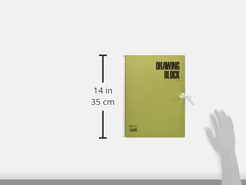 Maruman Olive Series Artbook, F4, 13.27" x 9.92", Sketchbook with 20 Sheets of Thick Textured Acid-Free Drawing Paper, Spiral Bound with Ribbon Tie Closure, Durable Board Cover, Made in Japan - Image 5