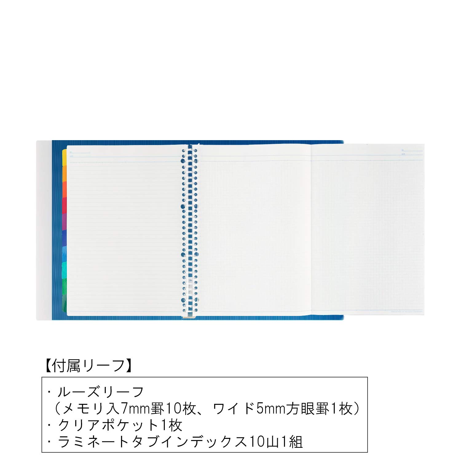Maruman Session 30‑Ring Binder with Flexible Translucent Cover, A4 Size, 8.27" x 11.69", Includes 5 Erasable Tabbed Dividers and Storage Pocket, Holds up to 90 Sheets, Dark Blue, Made in Japan - Image 3