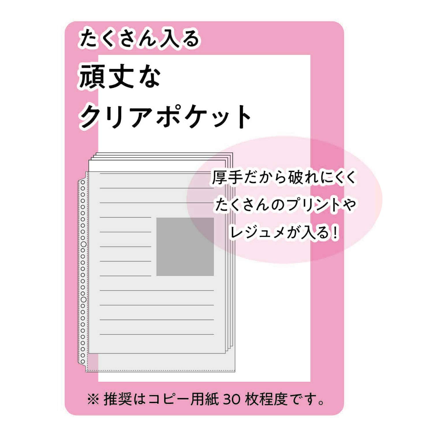 Maruman Session 30‑Ring Binder with Flexible Translucent Cover, A4 Size, 8.27" x 11.69", Includes 5 Erasable Tabbed Dividers and Storage Pocket, Holds up to 90 Sheets, Dark Blue, Made in Japan - Image 8