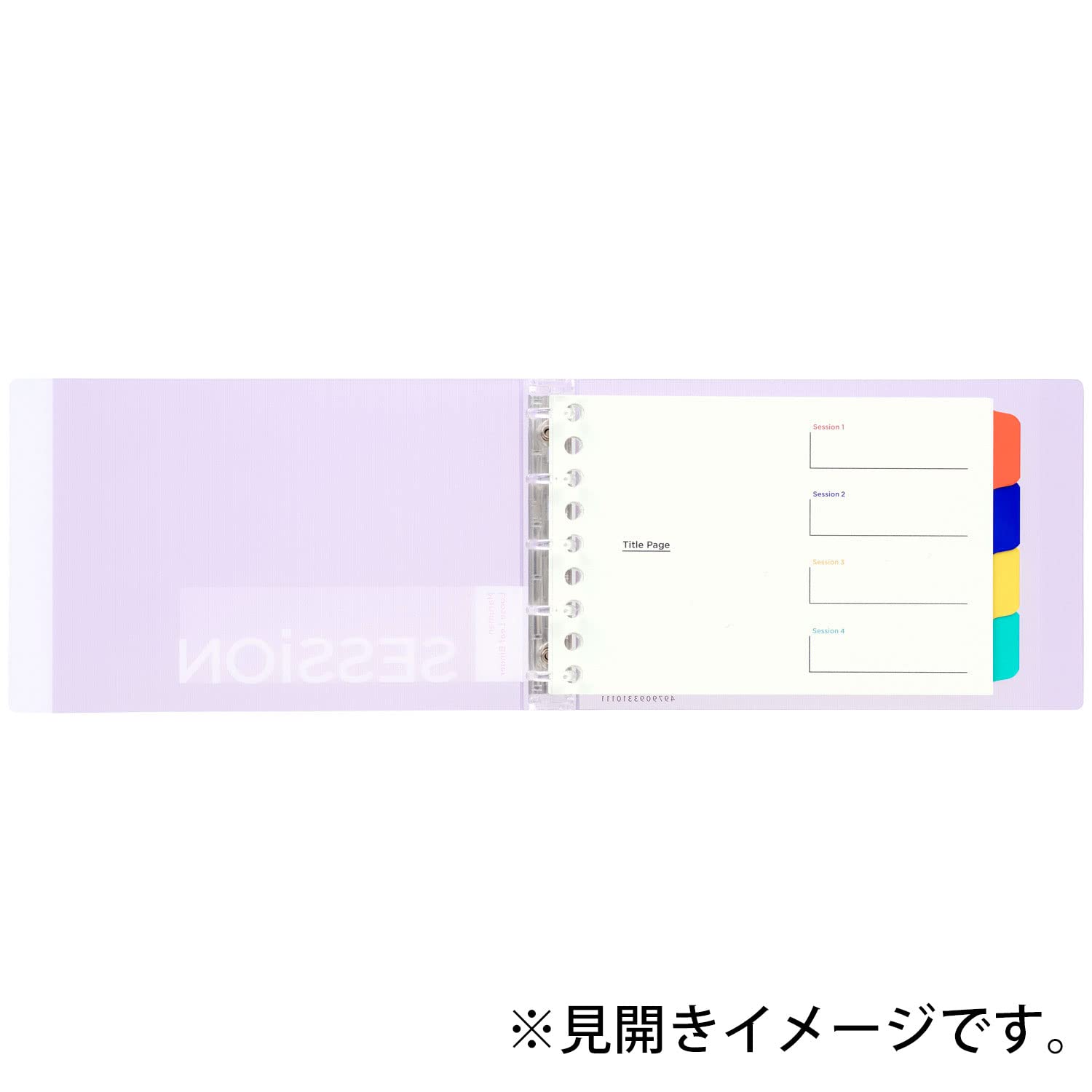 Maruman Session 5‑Ring Binder with Flexible Translucent Cover, Mini Size, 3.8" x 6", Includes 4 Erasable Tabbed Dividers, Holds up to 60 Sheets, Blue Pink Gradient, Made in Japan - Image 3