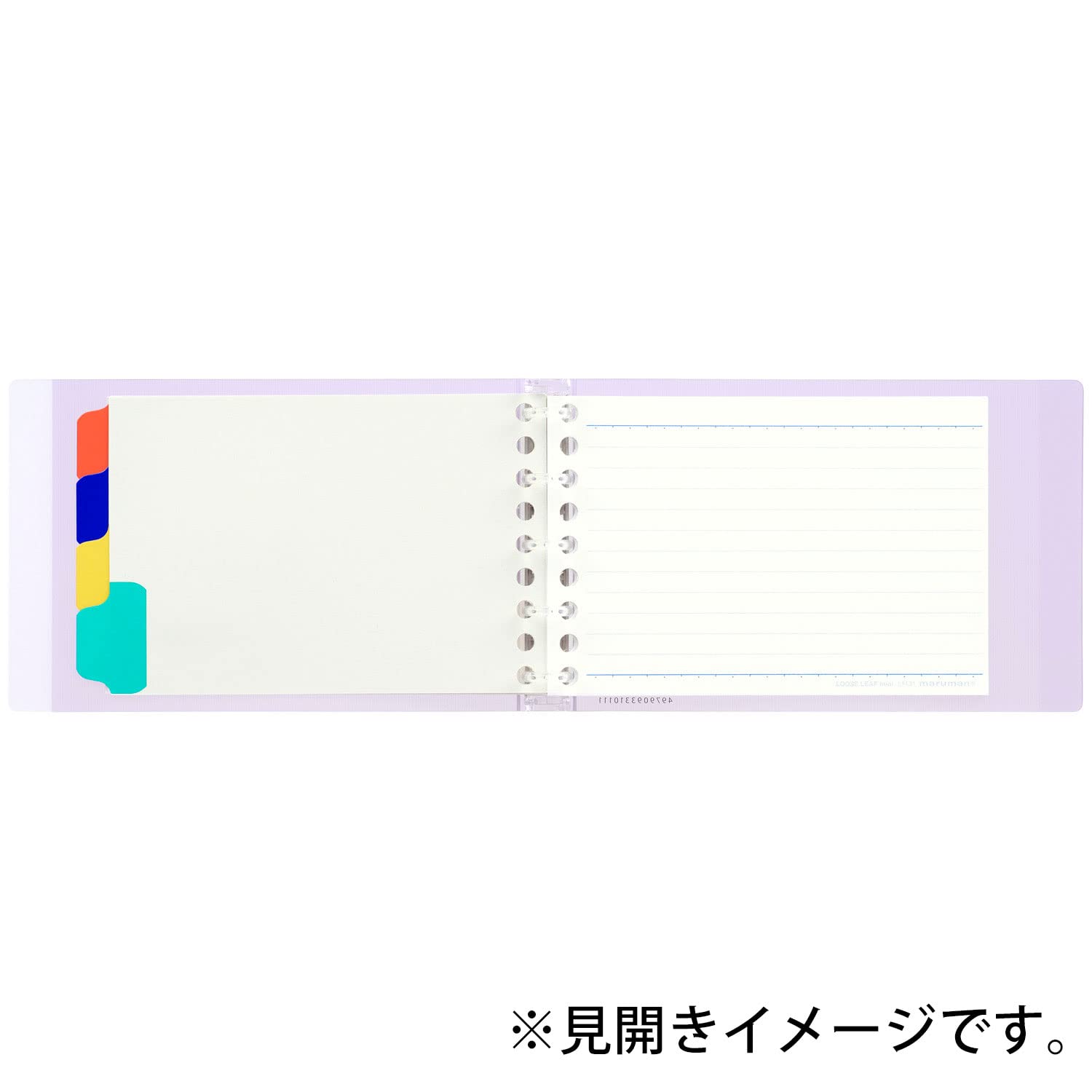 Maruman Session 5‑Ring Binder with Flexible Translucent Cover, Mini Size, 3.8" x 6", Includes 4 Erasable Tabbed Dividers, Holds up to 60 Sheets, Blue Pink Gradient, Made in Japan - Image 4