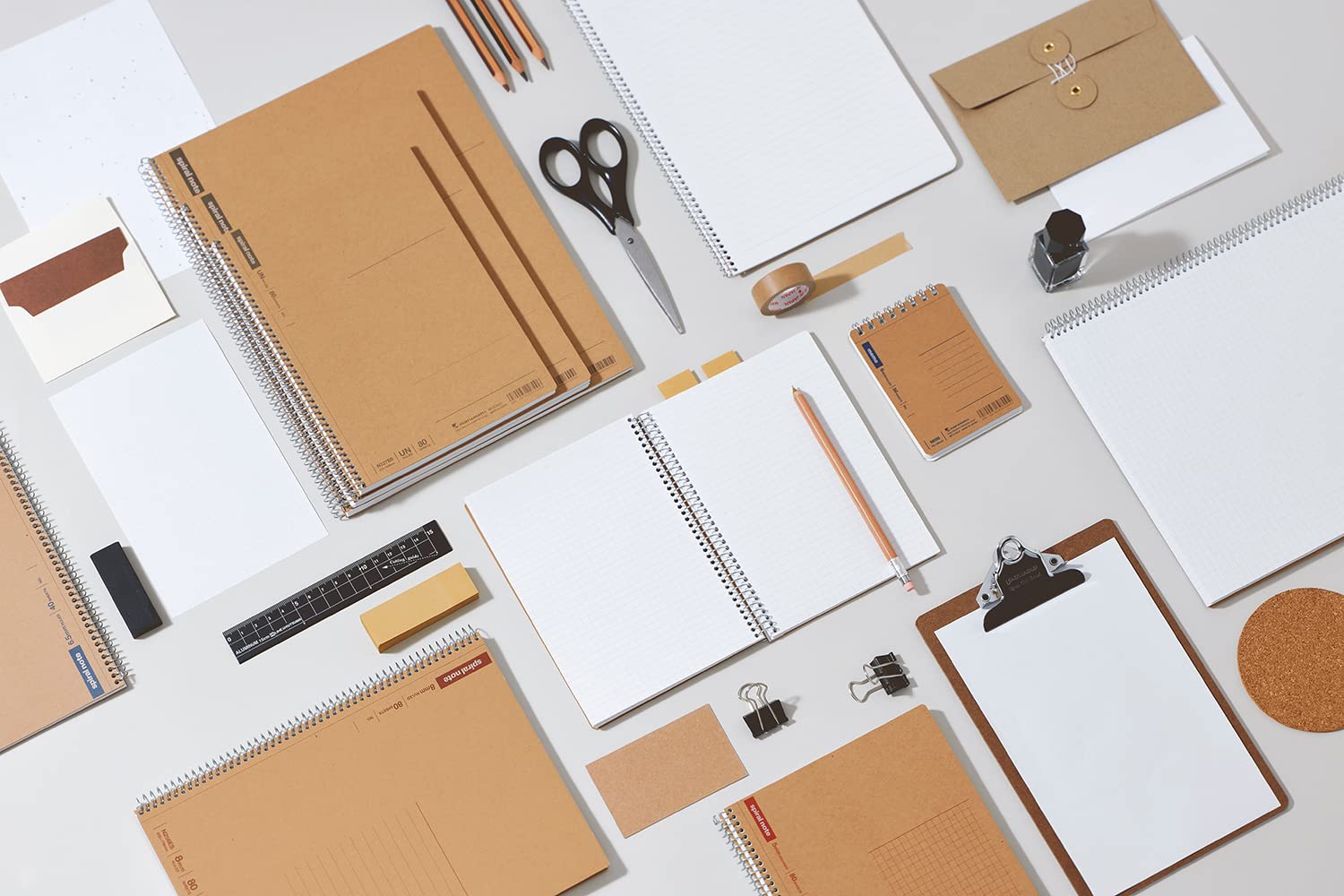 Maruman Spiral Note Basic Dot Grid Notebook- A4, 8.27" x 11.69", 80 Sheets / 160 Pages, 5mm Dotted Journal, Perforated Pages & Wire-Bound to Lay Flat, Sturdy Kraft Cover, Made in Japan - Image 3