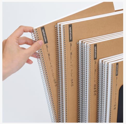 Maruman Spiral Note Basic Grid Notebook- A4, 11.69" x 8.98", 80 Sheets / 160 Pages, 5mm Graph Paper Journal, Perforated Pages & Wire-Bound to Lay Flat, Sturdy Kraft Cover, Made in Japan - Image 5