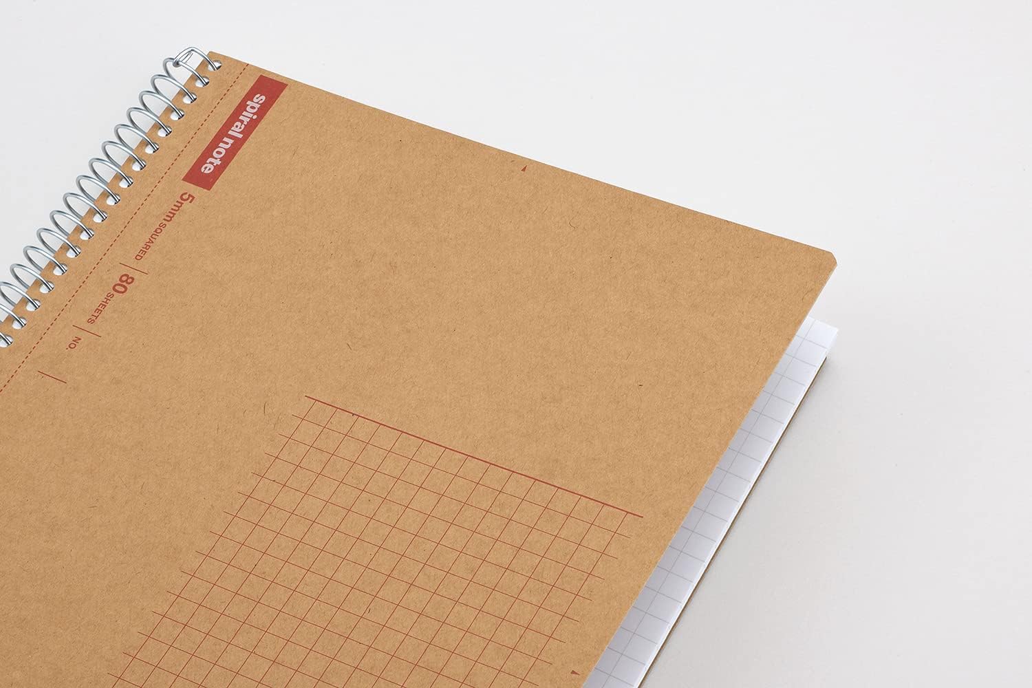 Maruman Spiral Note Basic Grid Notebook- B5, 9.92" x 7.44", 80 Sheets / 160 Pages, 5mm Graph Paper Journal, Perforated Pages & Wire-Bound to Lay Flat, Sturdy Kraft Cover, Made in Japan - Image 5
