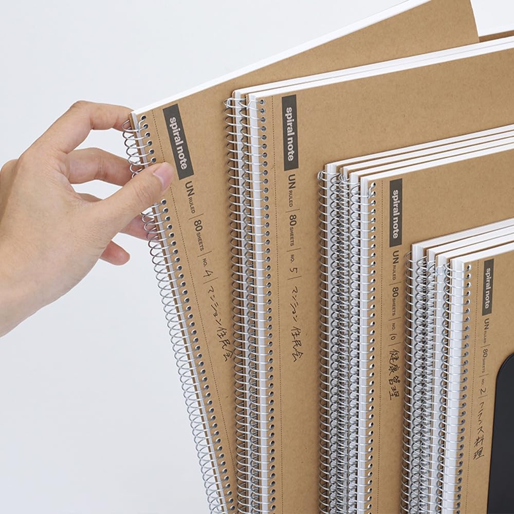 Maruman Spiral Note Basic Grid Notebook- B5, 9.92" x 7.44", 80 Sheets / 160 Pages, 5mm Graph Paper Journal, Perforated Pages & Wire-Bound to Lay Flat, Sturdy Kraft Cover, Made in Japan - Image 6