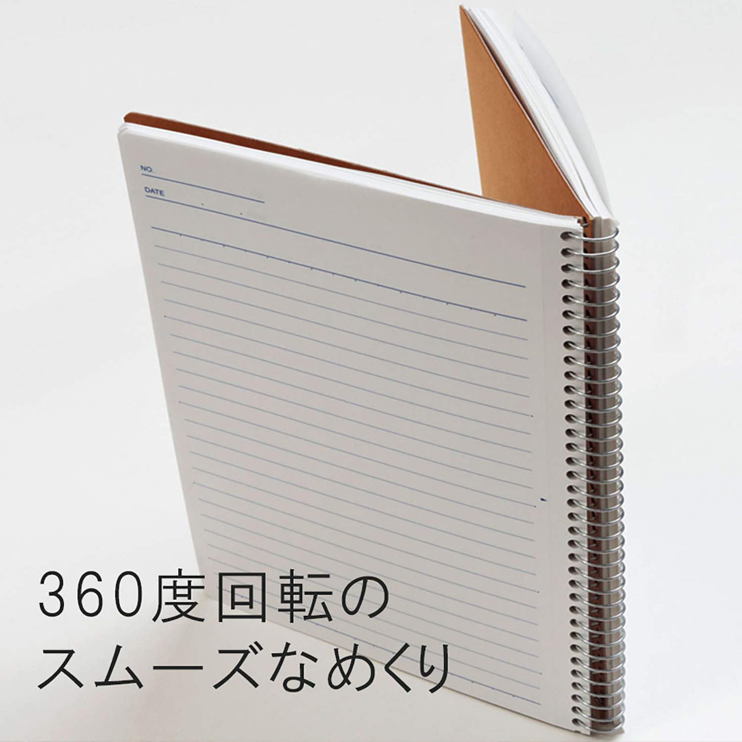 Maruman Spiral Note Basic Lined Notebook- A4, 11.69" x 8.98", 40 Sheets / 80 Pages, 6.5mm Narrow Ruled Journal, Perforated Pages & Wire-Bound to Lay Flat, Sturdy Kraft Cover, Made in Japan - Image 4