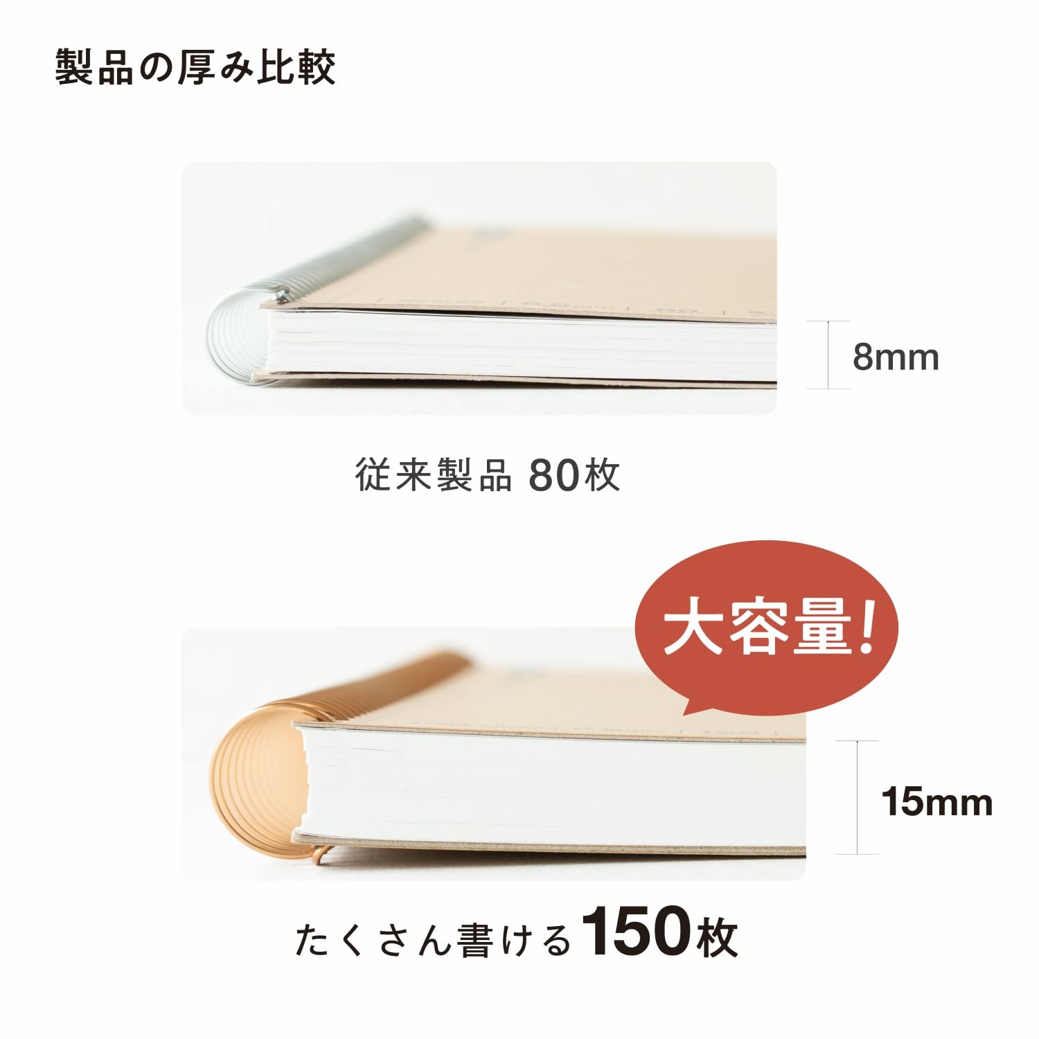 Maruman Spiral Note Basic Lined Notebook- A5, 8.31" x 6.26", 150 Sheets / 300 Pages, 6.5mm Narrow Ruled Journal, Perforated Pages & Wire-Bound to Lay Flat, Sturdy Kraft Cover, Made in Japan - Image 5