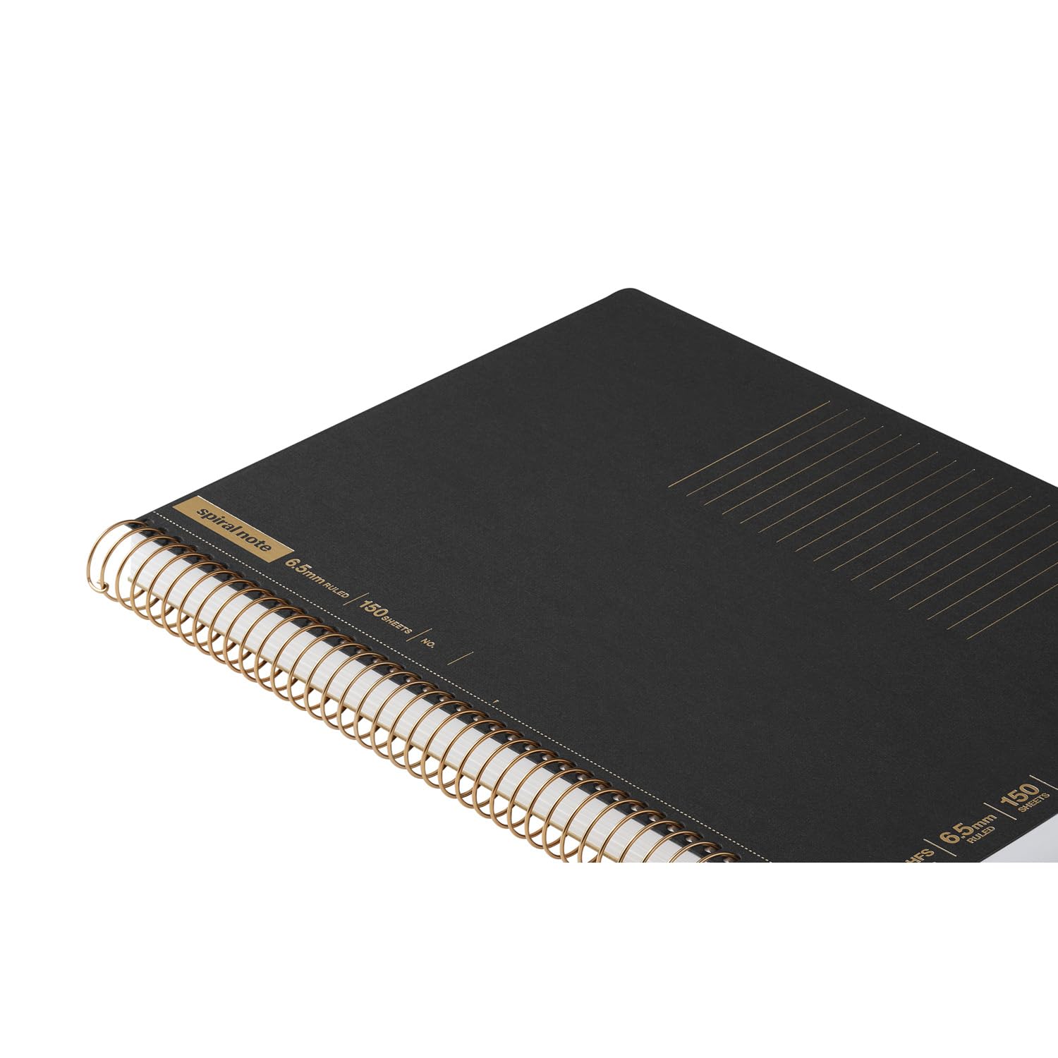 Maruman Spiral Note Basic Lined Notebook- B5, 9.92" x 7.44", 150 Sheets / 300 Pages, 6.5mm Narrow Ruled Journal, Perforated Pages & Wire-Bound to Lay Flat, Sturdy Black Kraft Cover, Made in Japan - Image 6