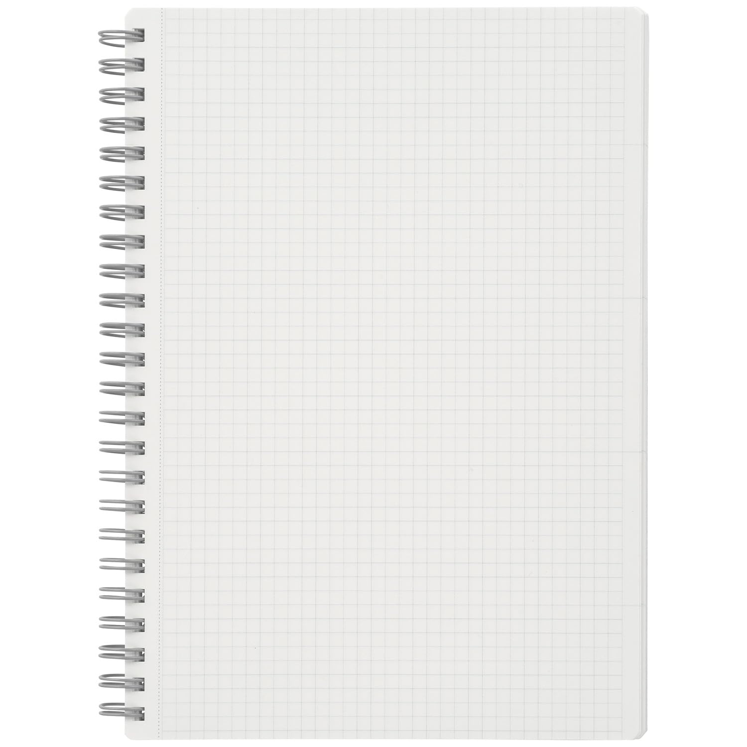 Maruman Utoka Grid Notebook- A5, 5.83" x 8.27", 90 Sheets / 180 Pages, 4mm Graph Paper Journal, Durable Twin Wire-bound Spiral, Flexible Cover, Light Blue, Made in Japan - Image 4