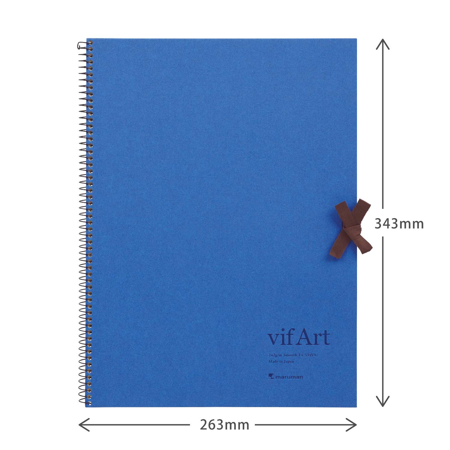 Maruman VifArt Watercolor Artbook- Premium Fine Watercolor Paper, Natural White, F4, 13.5" x 10.35", 15 Sheets/ 30 Pages, Reinforced Cover Sketchbook for Watercolor & Mixed Media, Blue - Image 3