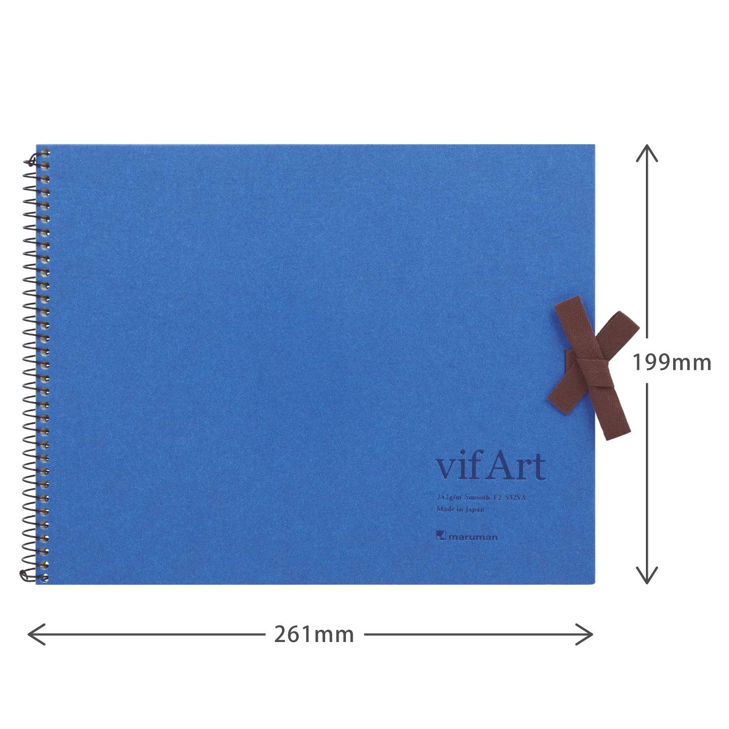 Maruman VifArt Watercolor Artbook- Premium Fine Watercolor Paper, Natural White, F2, 7.83" x 10.28", 15 Sheets/ 30 Pages, Reinforced Cover Sketchbook for Watercolor & Mixed Media, Blue - Image 3