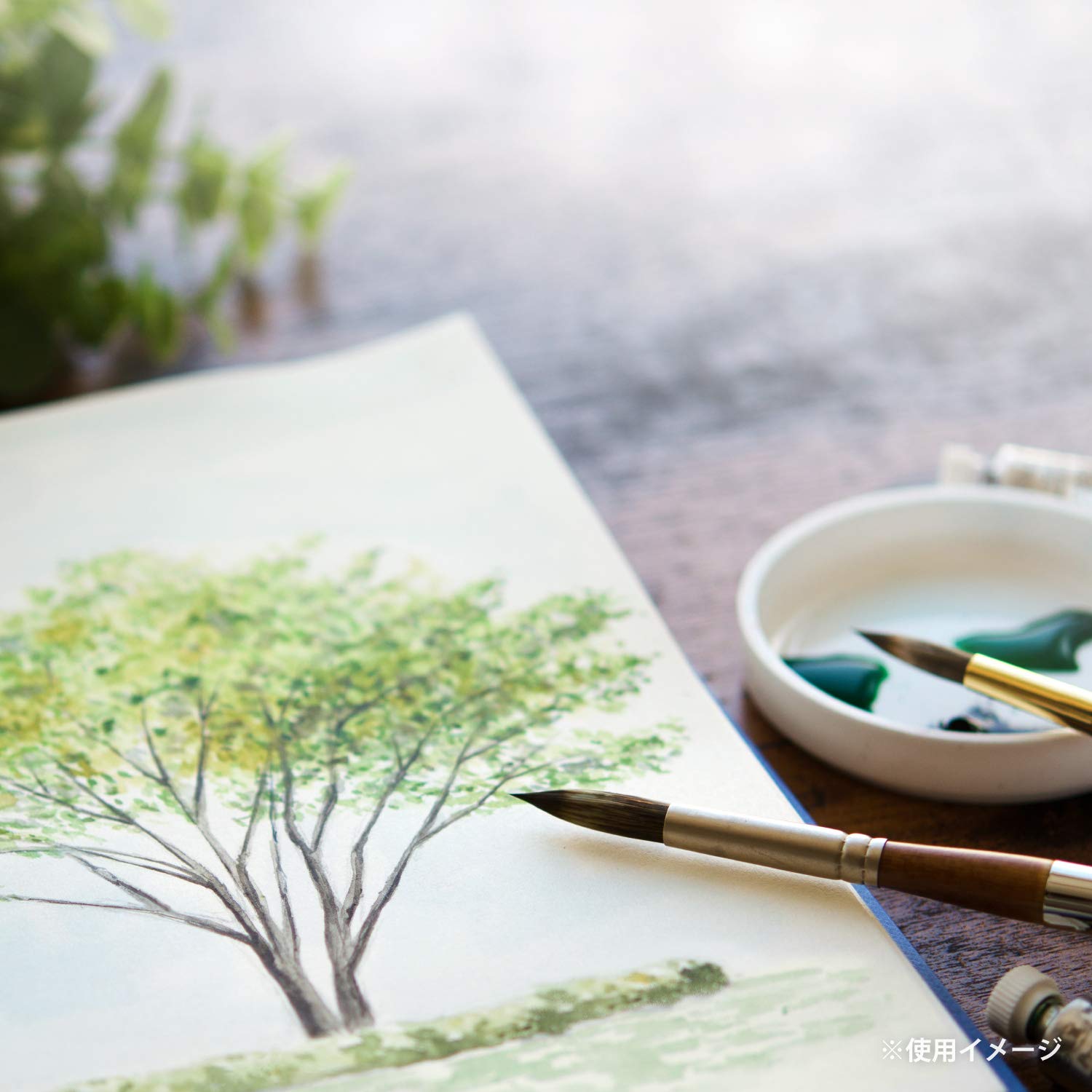 Maruman VifArt Watercolor Artbook- Premium Fine Watercolor Paper, Natural White, F4, 13.5" x 10.35", 15 Sheets/ 30 Pages, Reinforced Cover Sketchbook for Watercolor & Mixed Media, Blue - Image 6