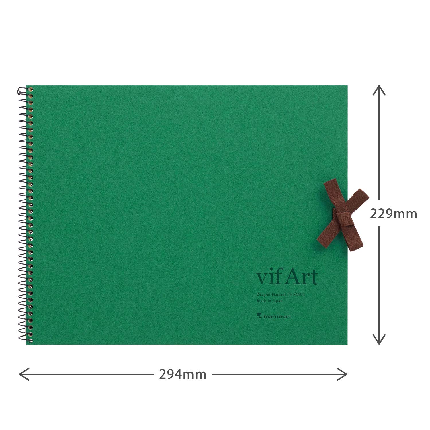 Maruman VifArt Watercolor Artbook- Premium Medium Watercolor Paper, Natural White, F3, 9.02" x 11.57", 15 Sheets/ 30 Pages, Reinforced Cover Sketchbook for Watercolor & Mixed Media, Green - Image 3