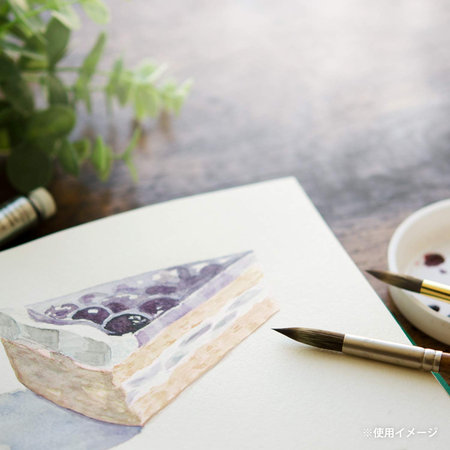 Maruman VifArt Watercolor Artbook- Premium Medium Watercolor Paper, Natural White, F3, 9.02" x 11.57", 15 Sheets/ 30 Pages, Reinforced Cover Sketchbook for Watercolor & Mixed Media, Green - Image 6