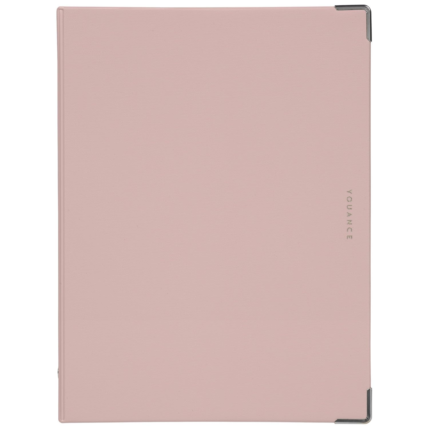 Maruman YOUANCE 20‑Ring Binder with Durable Vinyl Cover, A5, 5.83" x 8.27", Includes 10 3mm Grid Paper Sheets & Clear Sheet Protector, Storage Pocket, Holds Up to 70 Sheets, Light Pink, Made in Japan - Image 4